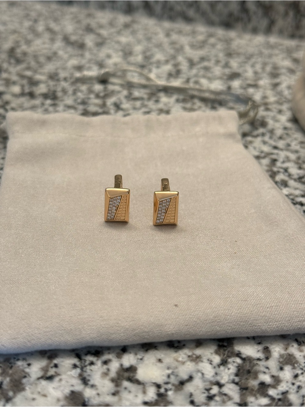 Gold Hinge Hoop Earrings - Sleek Square Design